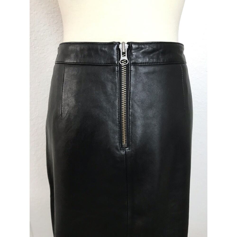 Michelle Mason Asymmetrical Zippered Pencil Skirt Leather - Picture 7 of 7